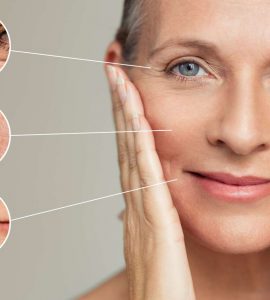 mujer tocando su cara