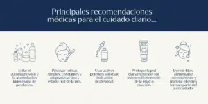 Recomendaciones médica para el cuidado diario de la piel